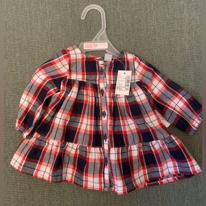 NWT The Children’s Place Plaid Dress with Bloomer size 0-3m